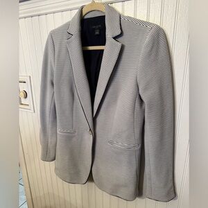 Ann Taylor Hutton One Button Striped Petite 4 Blazer